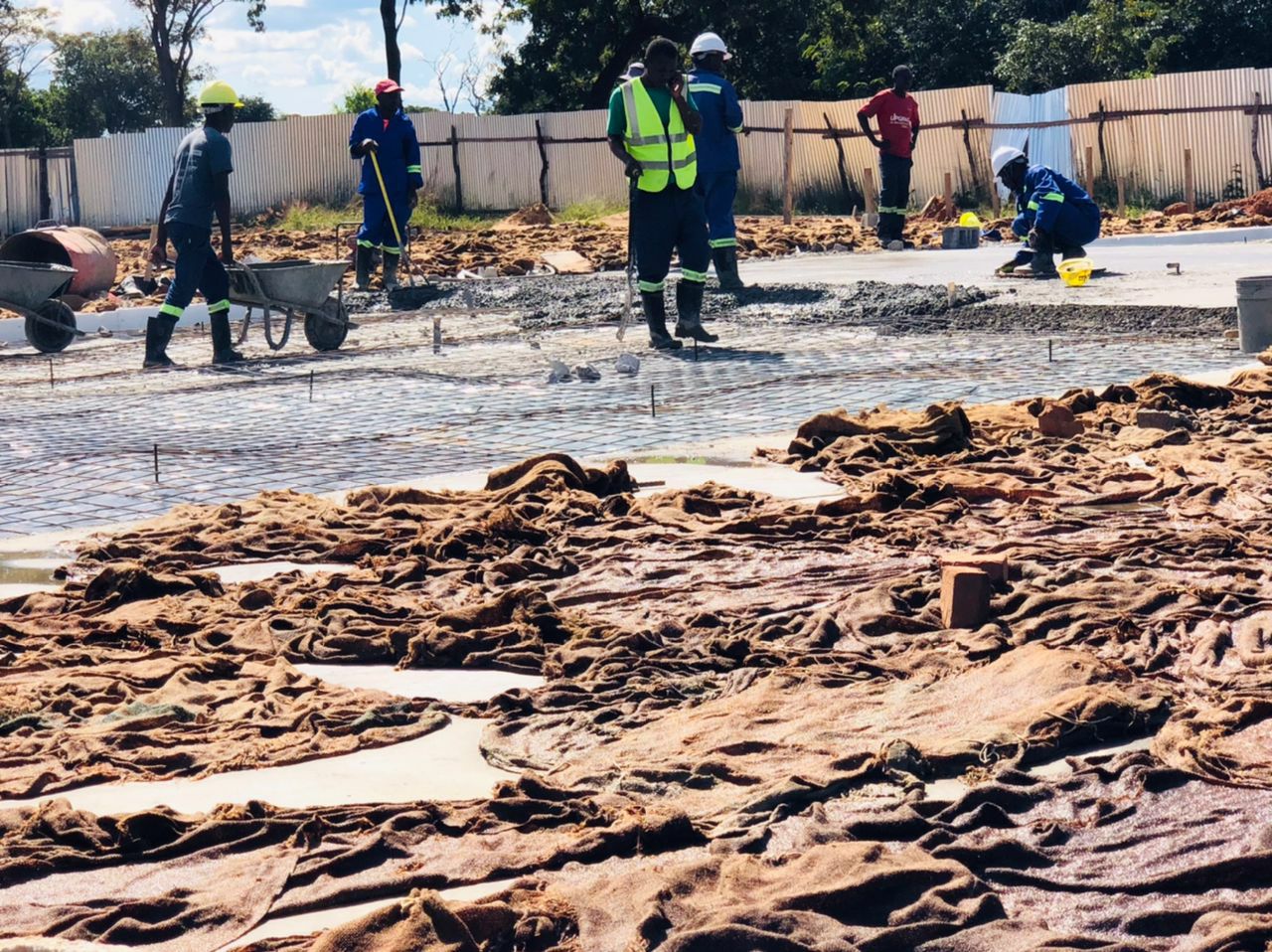 Construction team at site